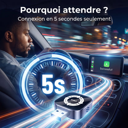 Adaptateur CarPlay sans fil 4-en-1 (Apple/Android)